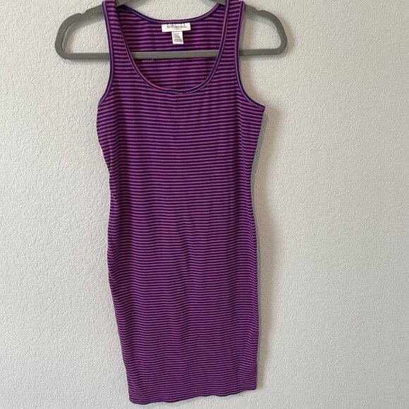 Motherhood Maternity Striped Tank Top Dress Womens Small Pink Magenta Navy - Picture 4 of 9